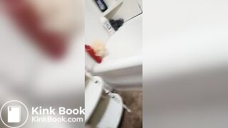 Trying to poop on the toilet - A touch of shit, ScatKings.com Scat Porn 1 ScatKings.com Scat Porn